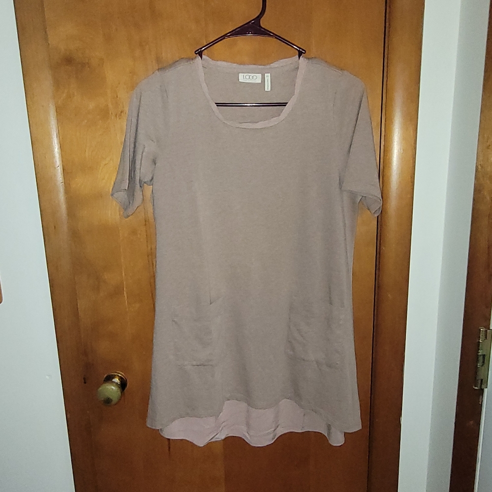 LOGO Taupe and Blush Pink Tunic